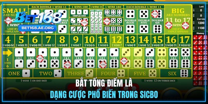 Bắt tổng điểm là dạng cược phổ biến trong Sicbo